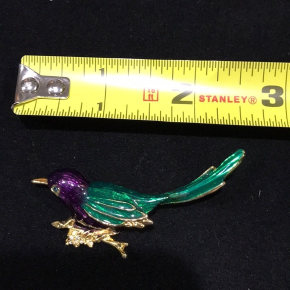 Vintage Purple/Green Enamel Hummingbird Brooch - Picture 6 of 6